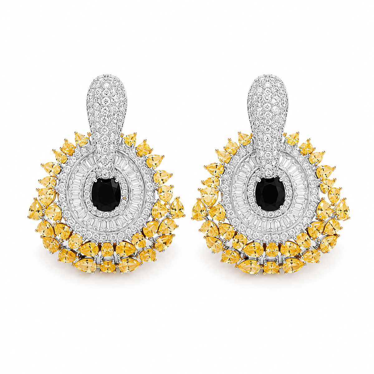 Water Drop Silver-Plated Earrings