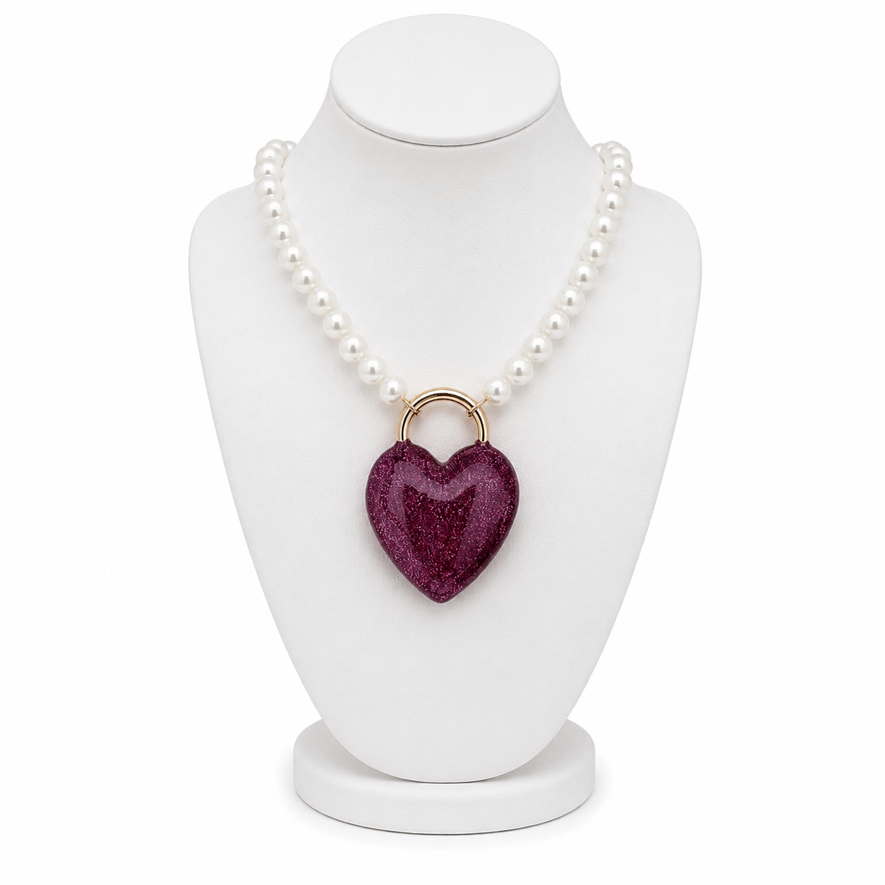 Elegant Heart Beaded Necklace