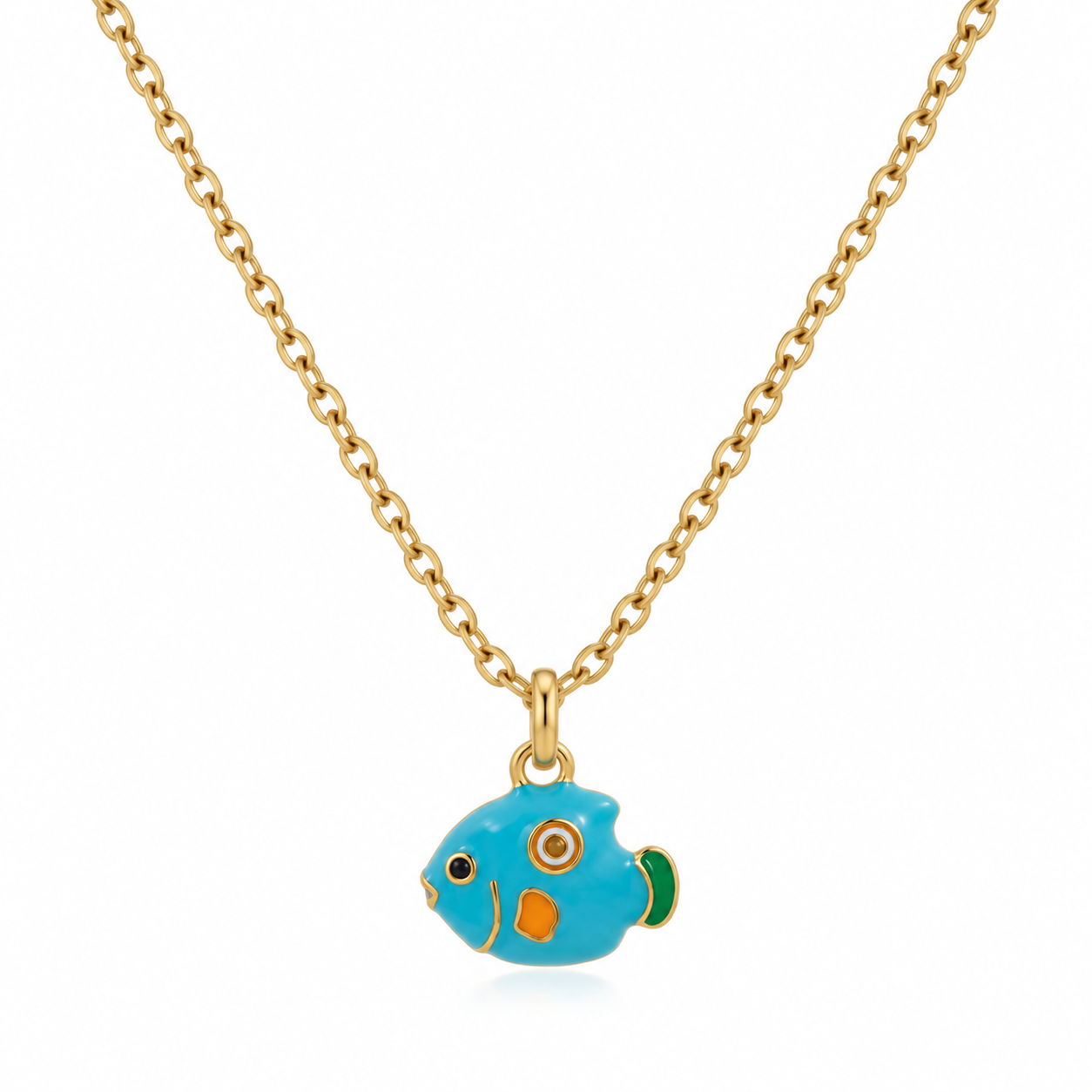 Blue Fish Stainless Steel Necklace