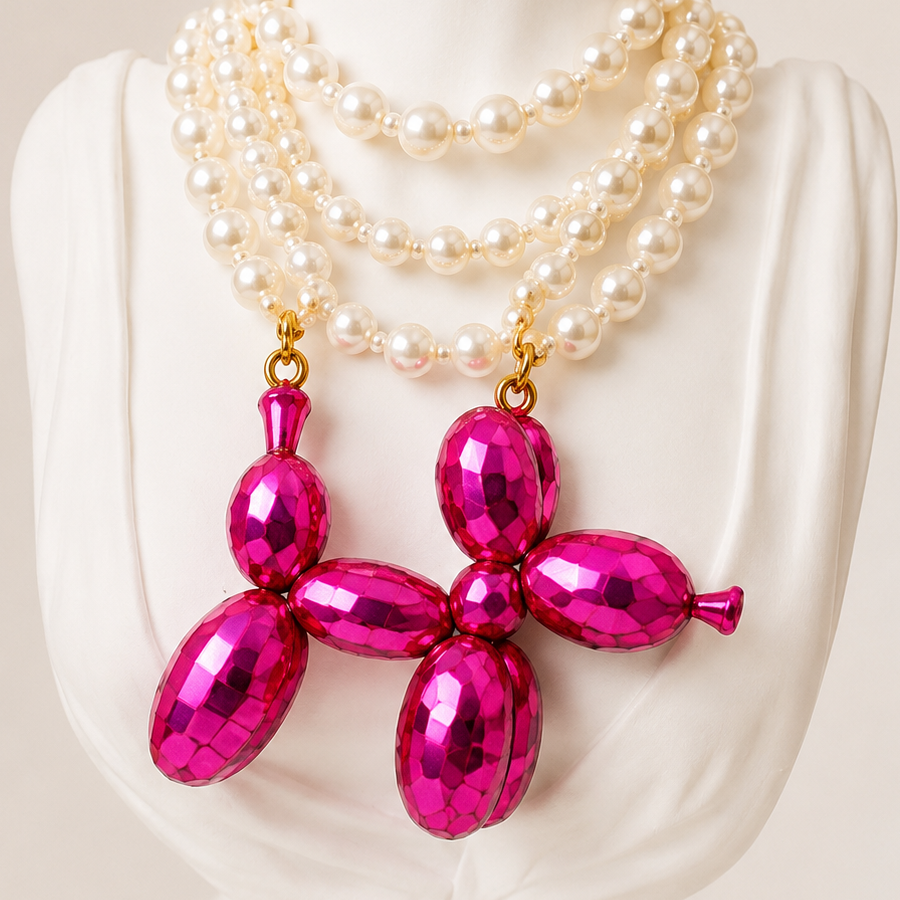 Pink Balloon Necklace