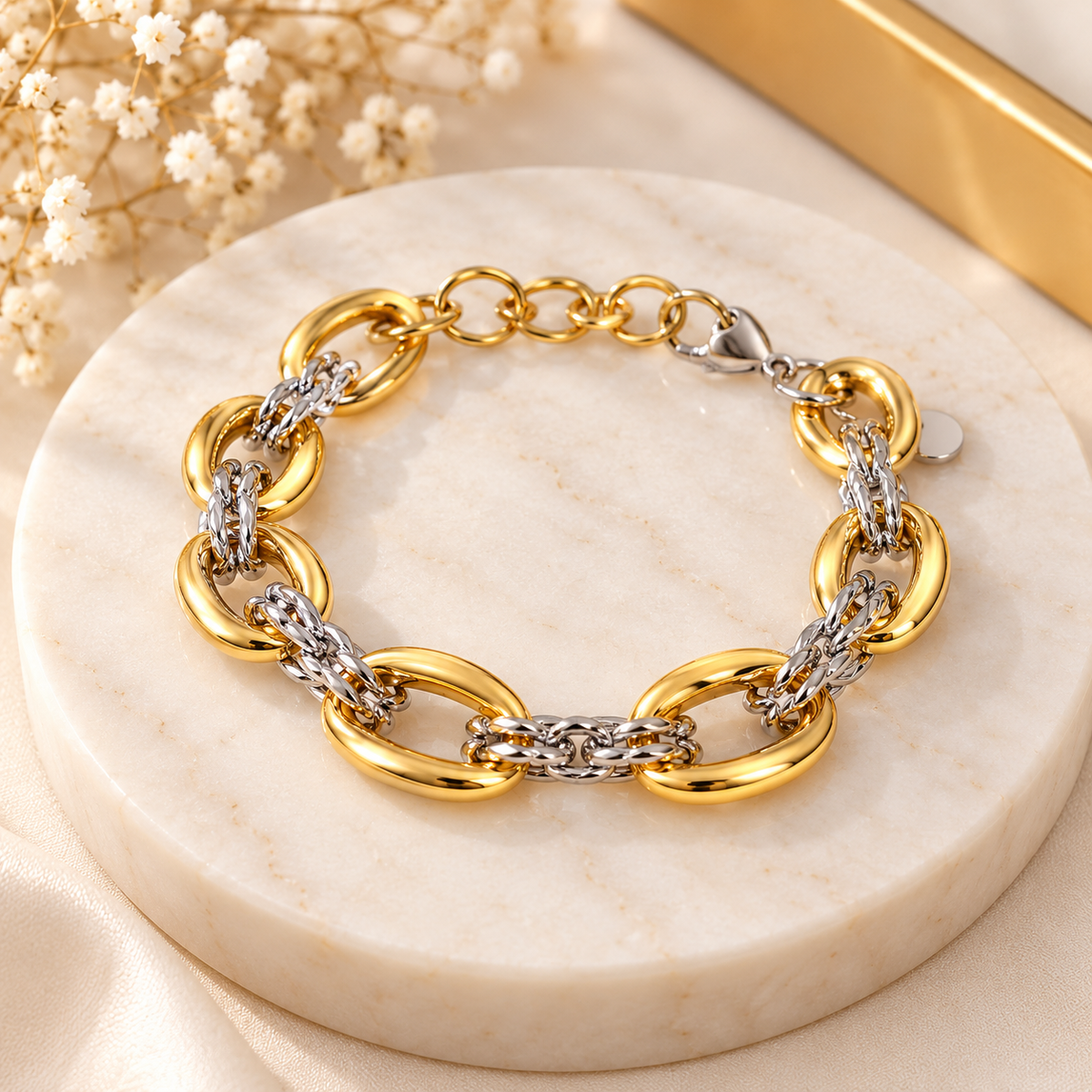 Gold-Plated 304 Stainless Steel Water-Resistant Bracelet