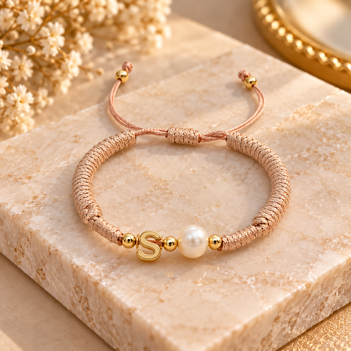 Letter Freshwater Pearl Bracelet