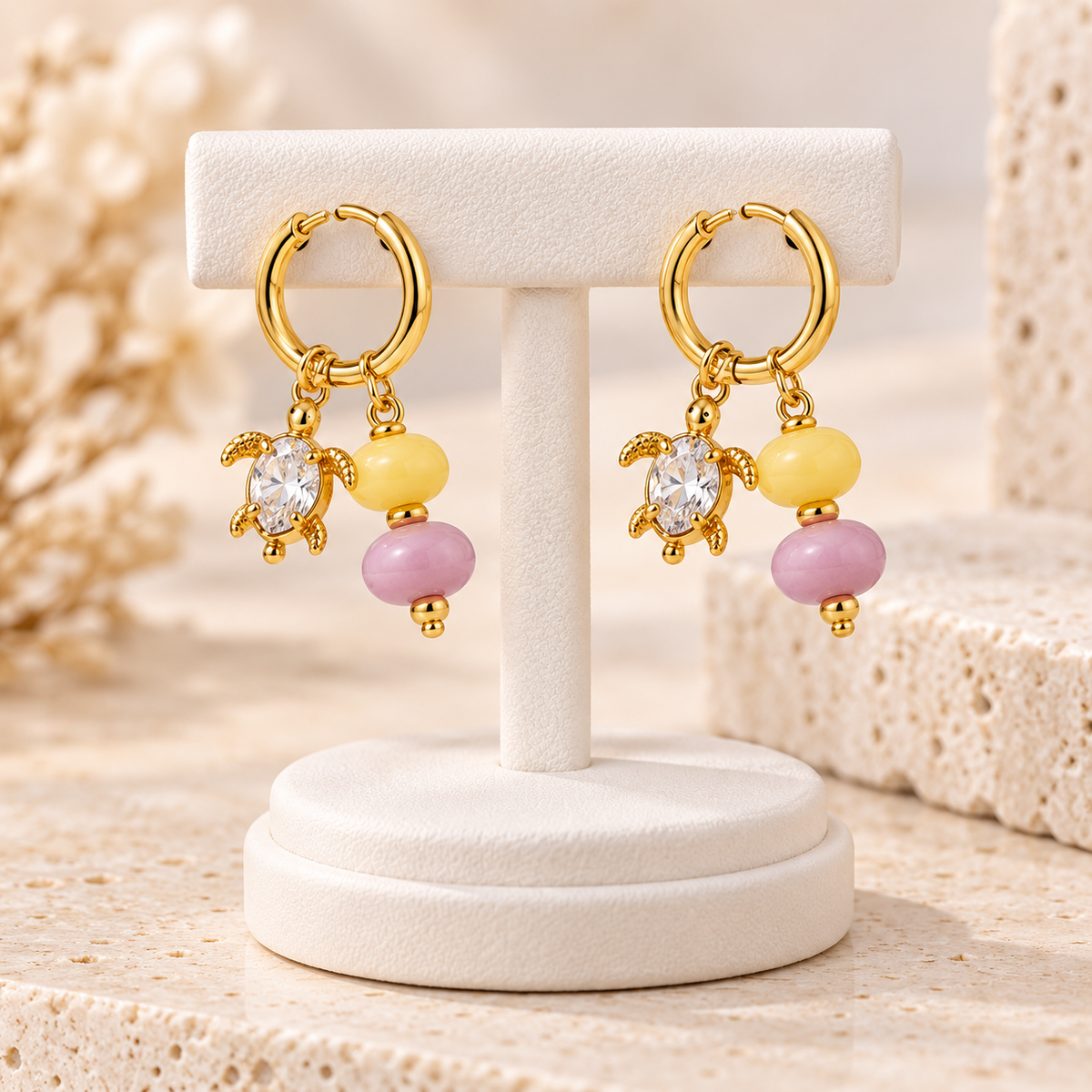 Vintage Stainless Steel Freshwater Pearl Earrings