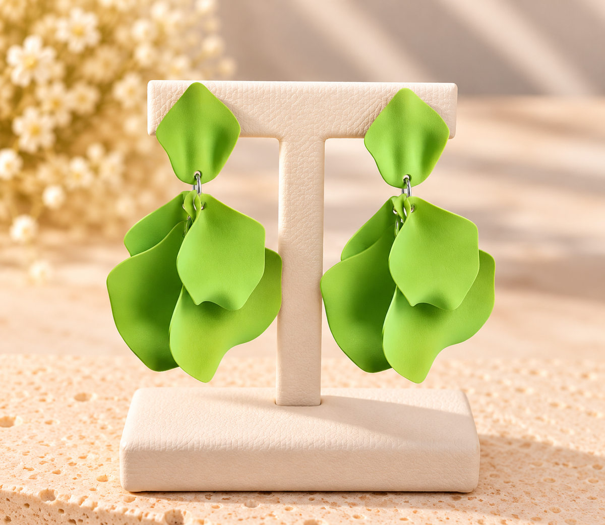 Boho Acrylic Flower Petal Drop Earrings