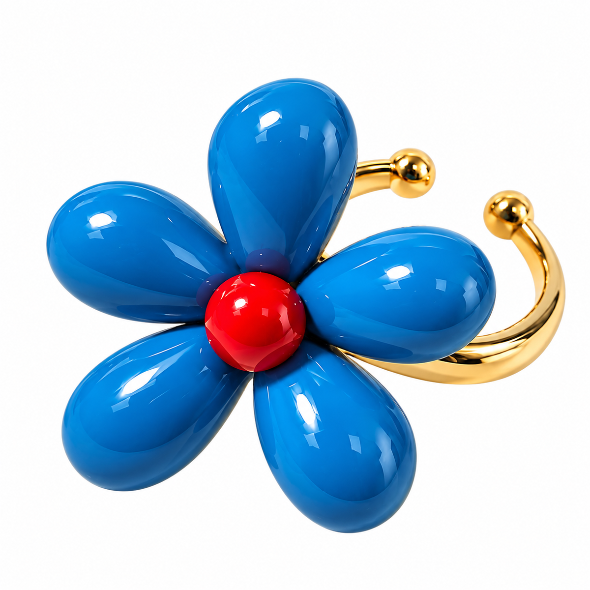 Bold 3D Resin Flower Statement Ring