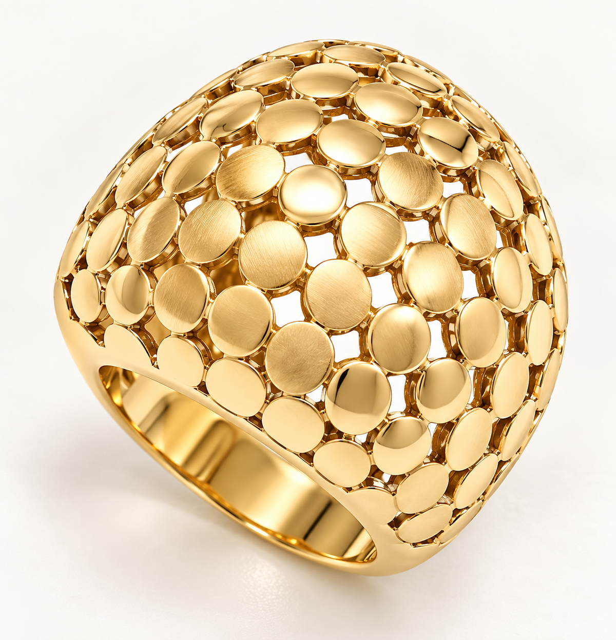 Mesh Hollow Sphere Exaggerated Ring