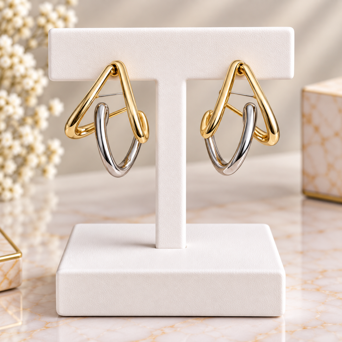 Contrast Color Metal Hoop Earrings