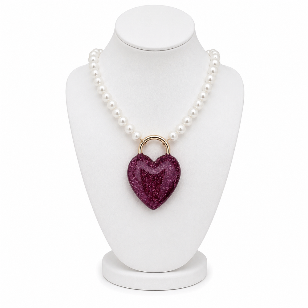 Elegant Heart Beaded Necklace