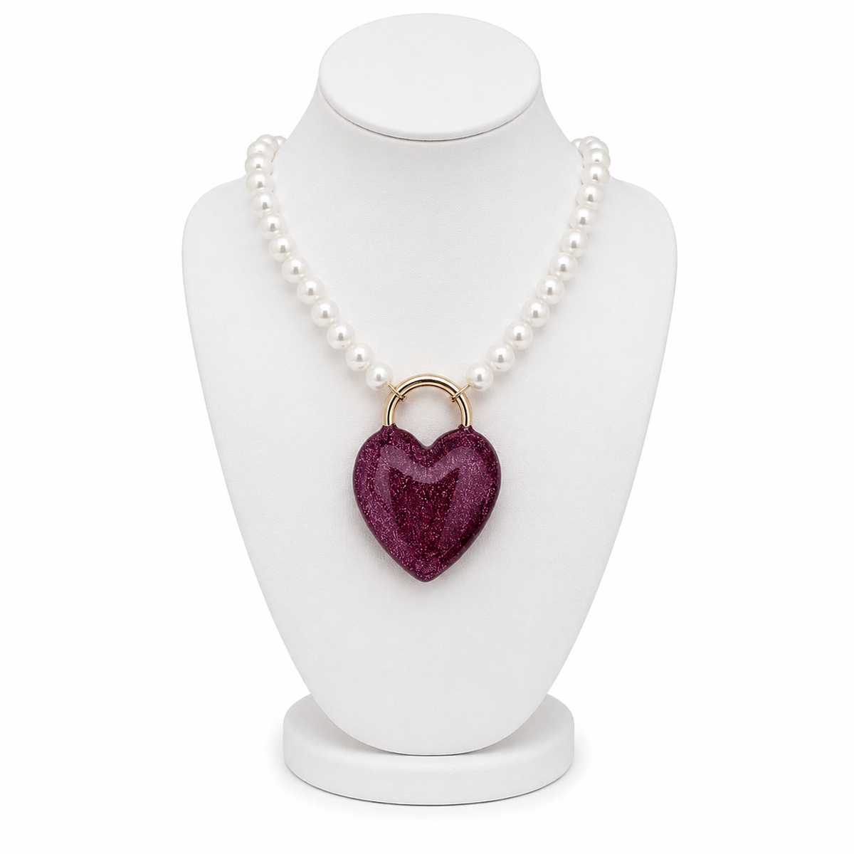 Elegant Heart Beaded Necklace