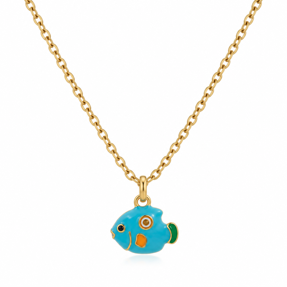 Blue Fish Stainless Steel Necklace