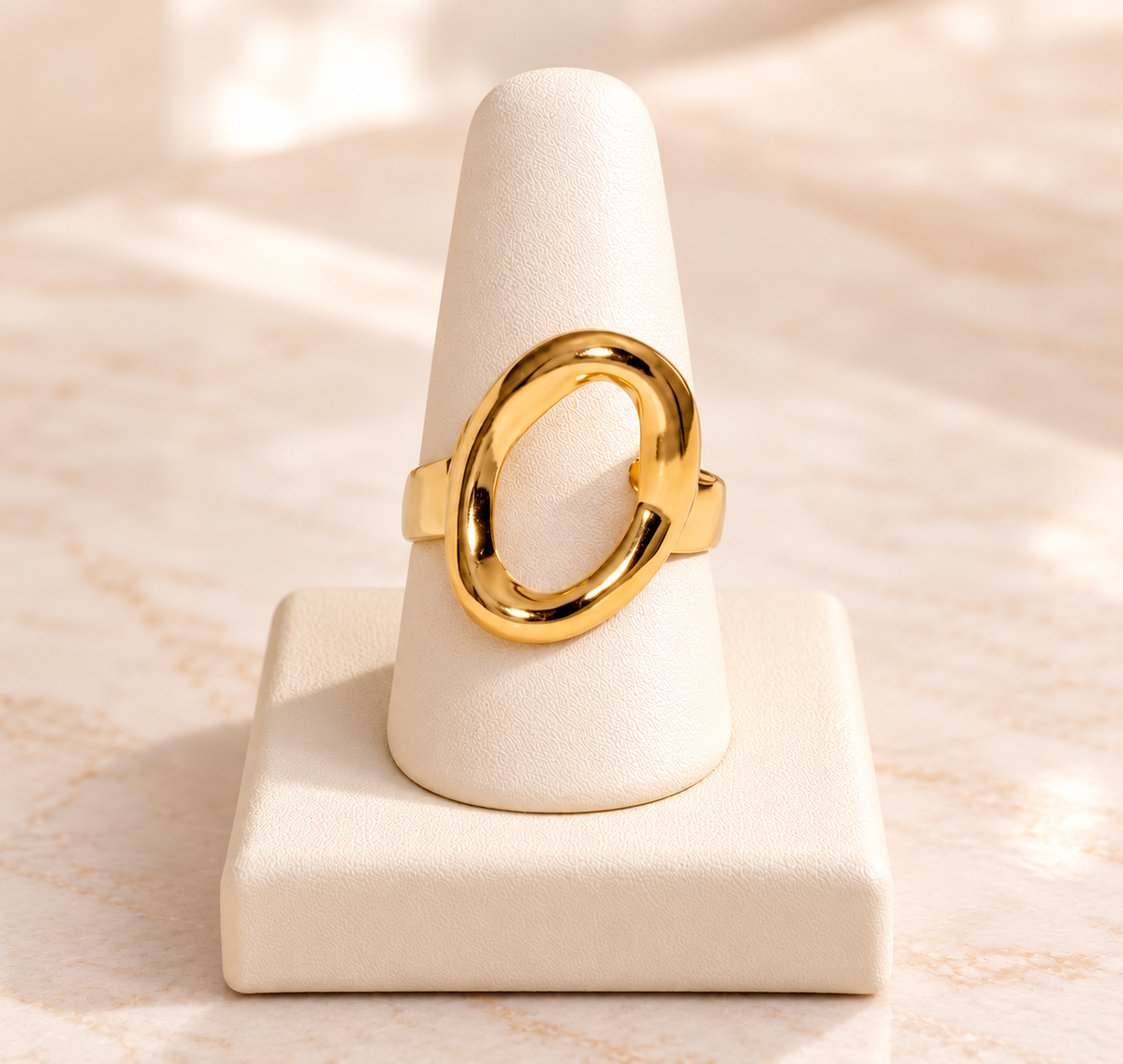 Modern Geometric Gold-Plated  Ring