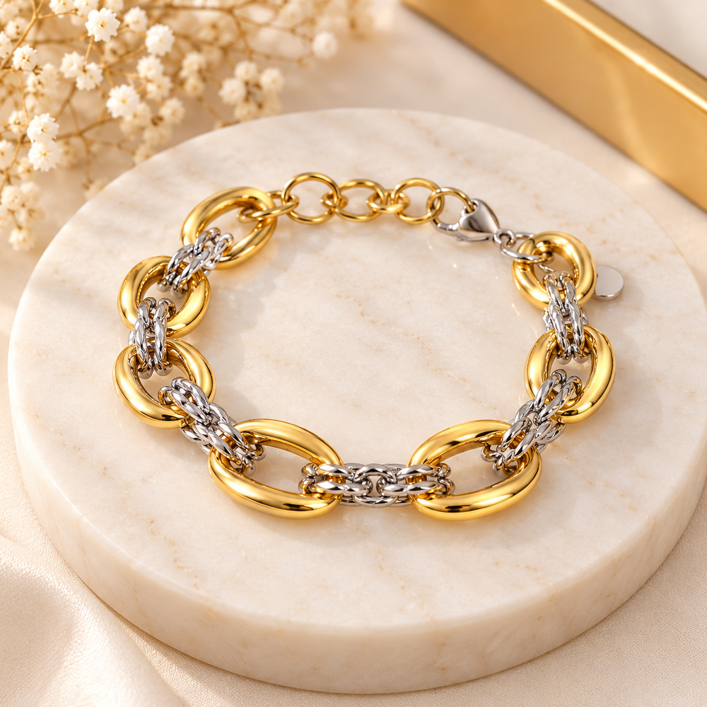 Gold-Plated 304 Stainless Steel Water-Resistant Bracelet