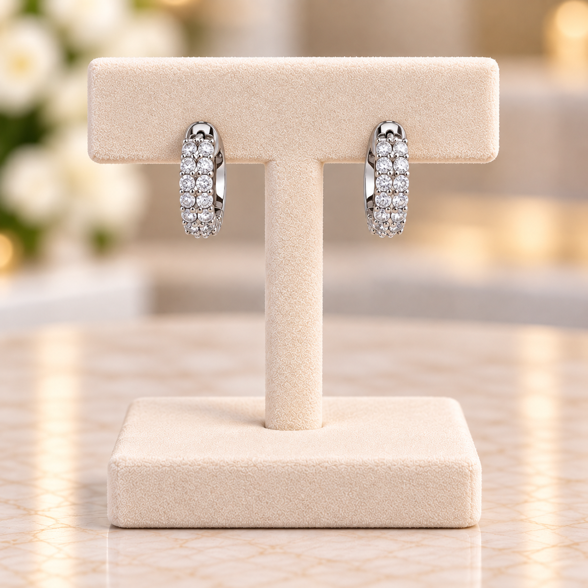Bear 18K Gold-Plated Gold-Plated Copper Zircon Earrings