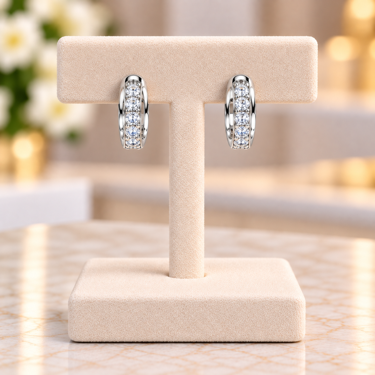 Bear 18K Gold-Plated Gold-Plated Copper Zircon Earrings