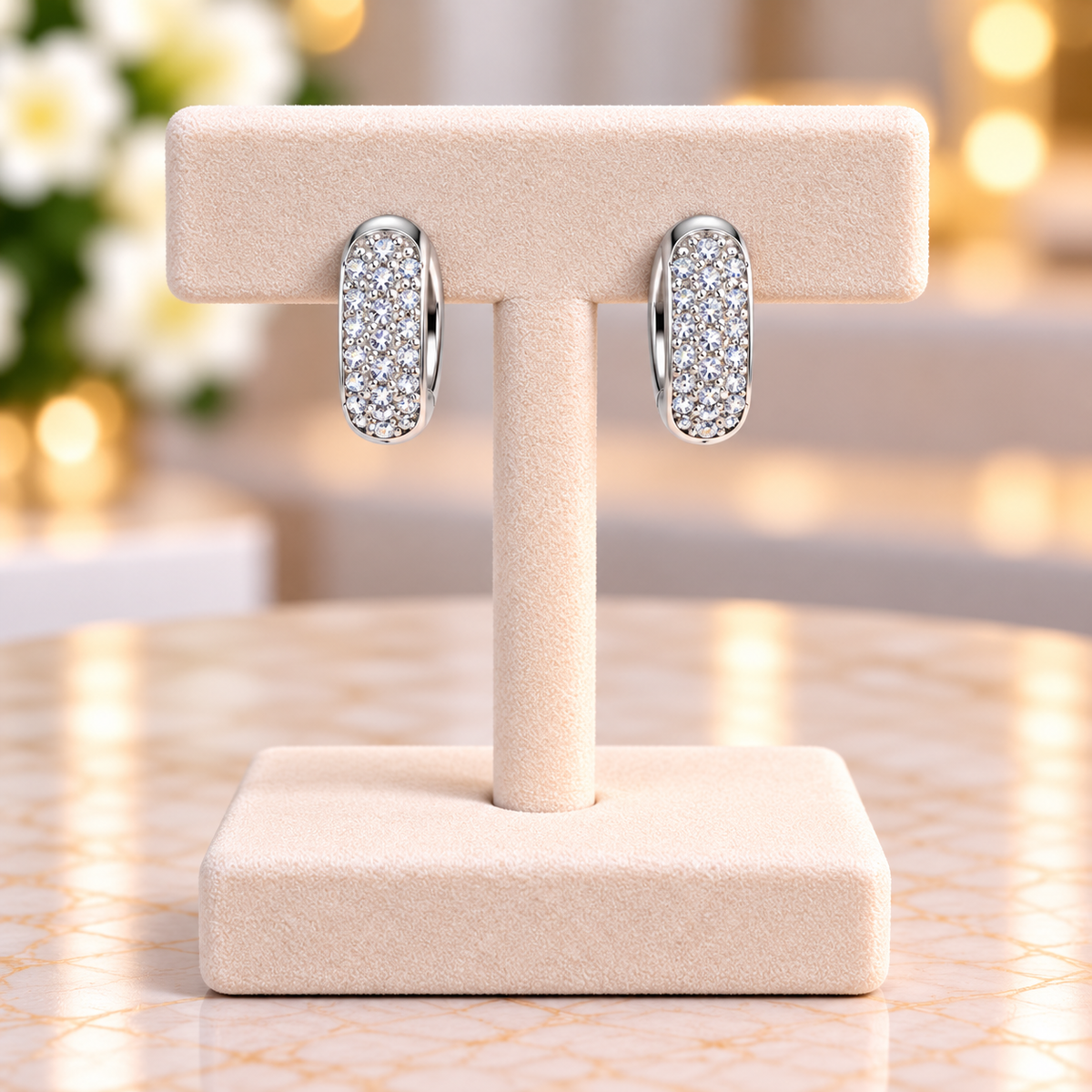 Bear 18K Gold-Plated Gold-Plated Copper Zircon Earrings