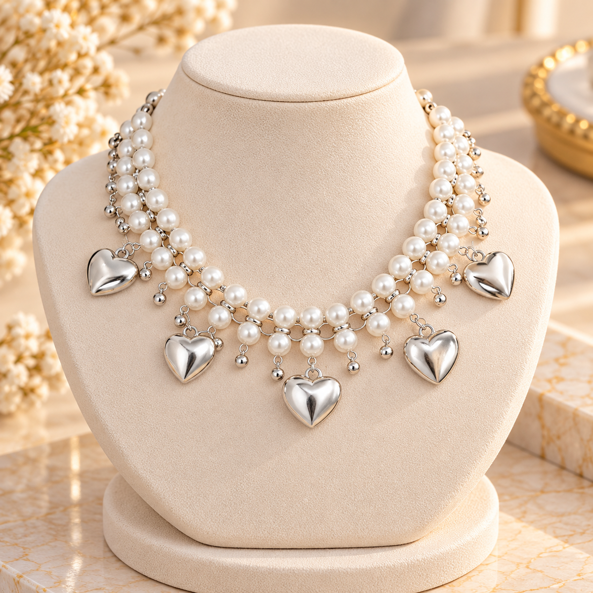 Chunky Vintage Heart Necklace