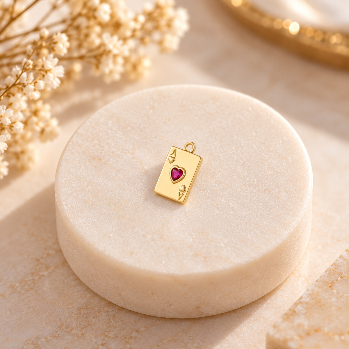 Heart 18K Gold-Plated Zircon Jewelry Charm