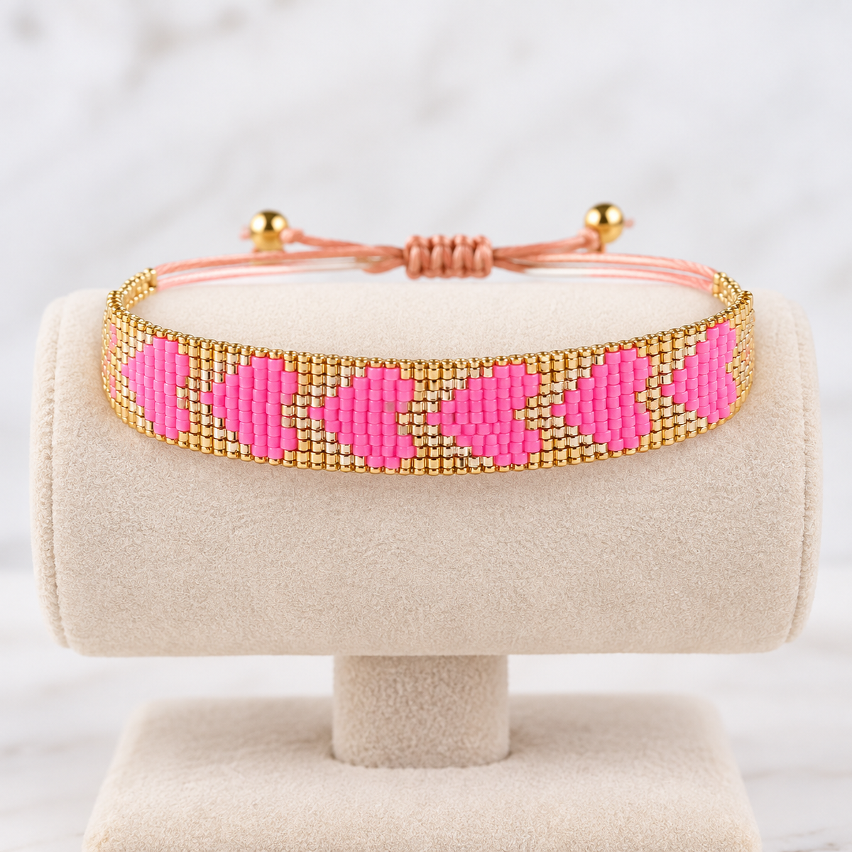 Bohemian Heart Glass Beaded Bracelet