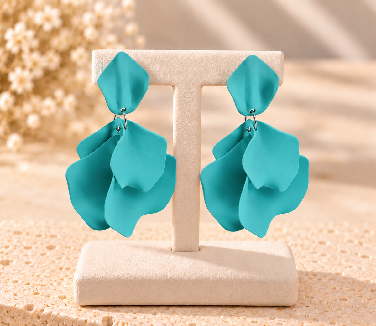 Boho Acrylic Flower Petal Drop Earrings