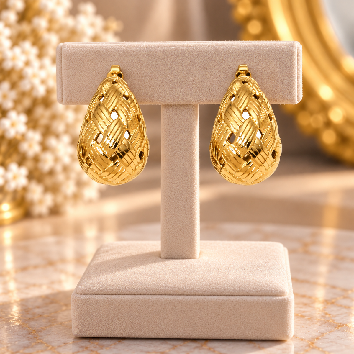 Geometric Water Drop Stainless Steel Earrings