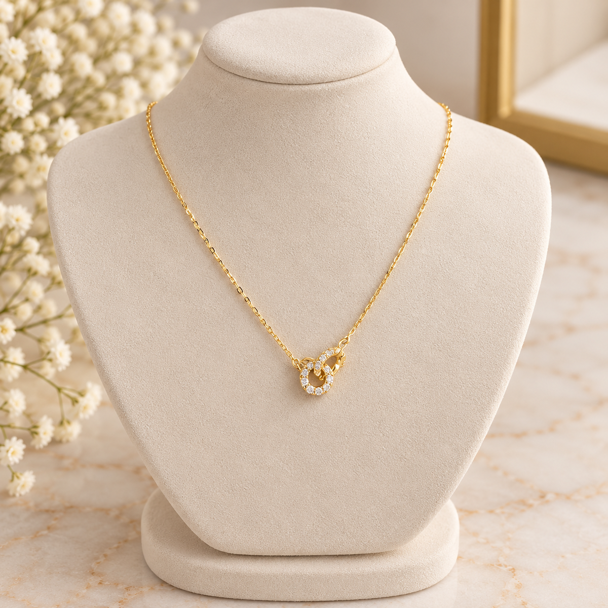 Gold-Plated 925 Sterling Double Ring