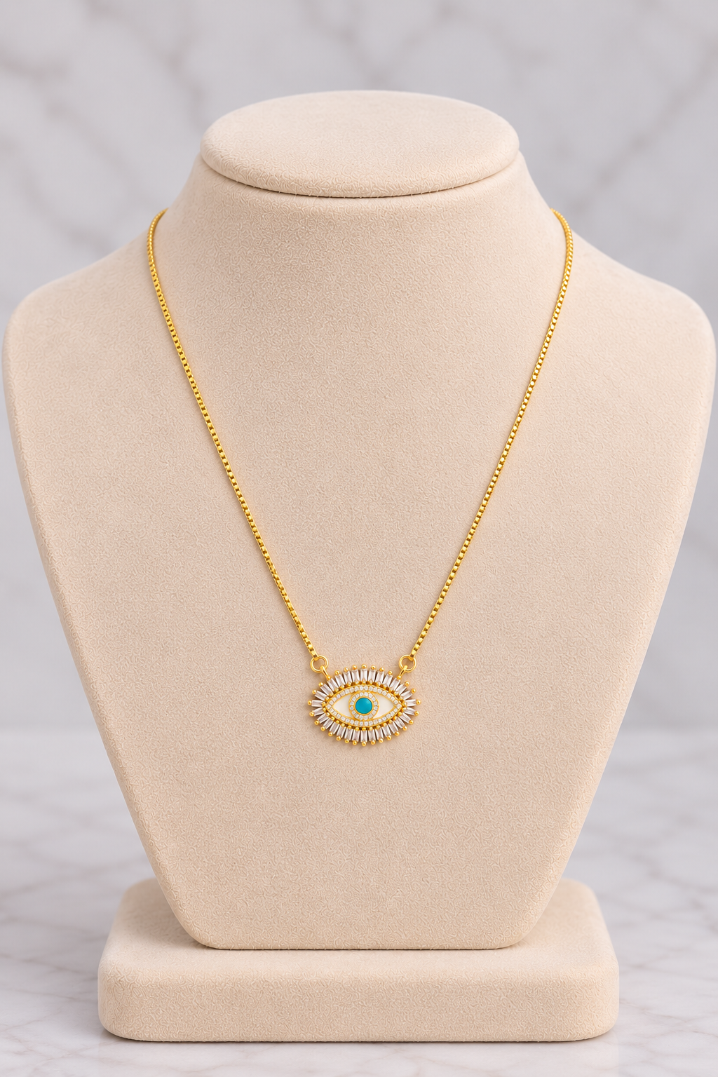 Vintage Eye  Copper Necklace
