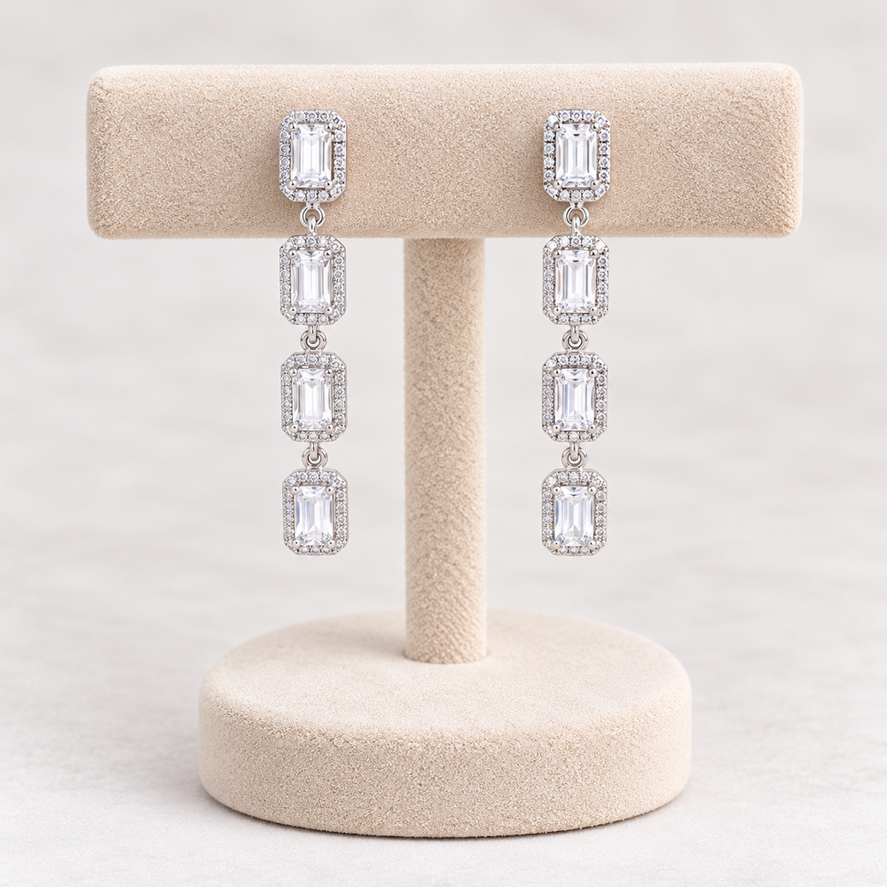 Elegant 18K Gold-Plated Gold-Plated Copper Zircon Earrings