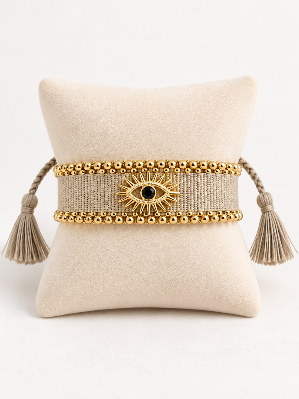 Evil Eye Eye Cotton Cord Bracelet