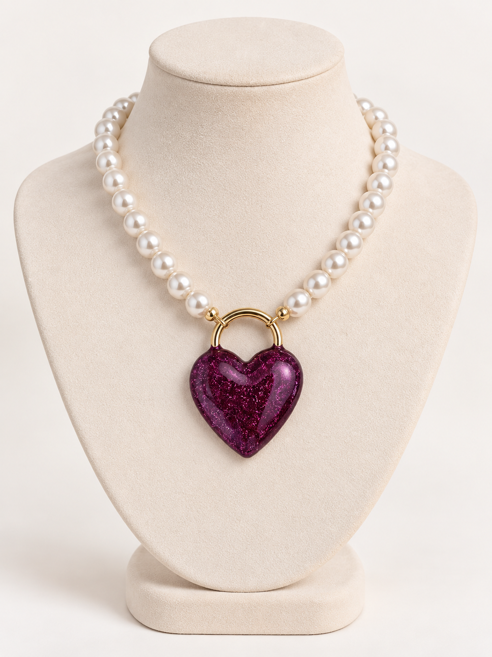 Elegant Heart Beaded Necklace