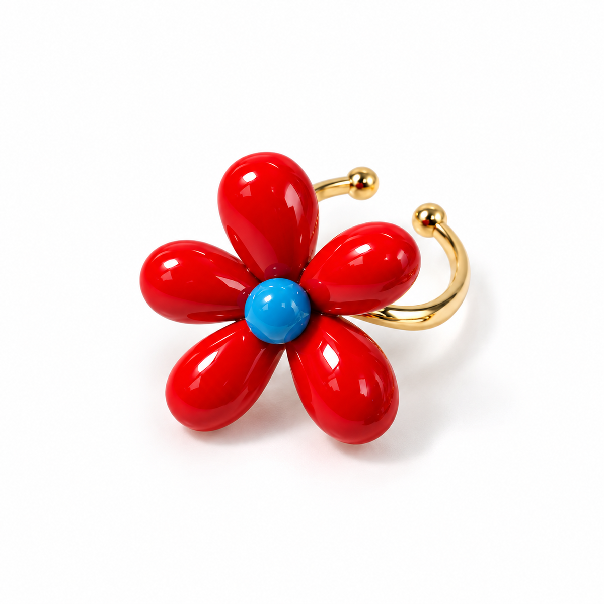 Bold 3D Resin Flower Statement Ring