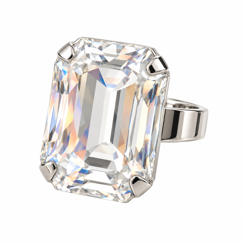 Square Crystal Resin Ring