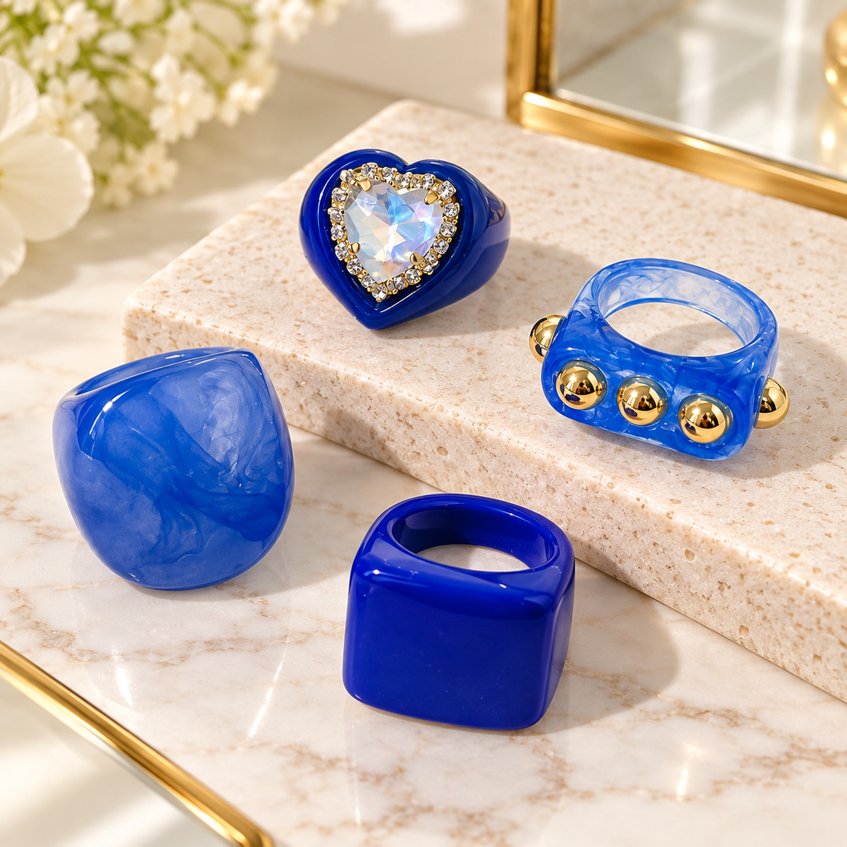 Chunky Rectangular Resin Ring
