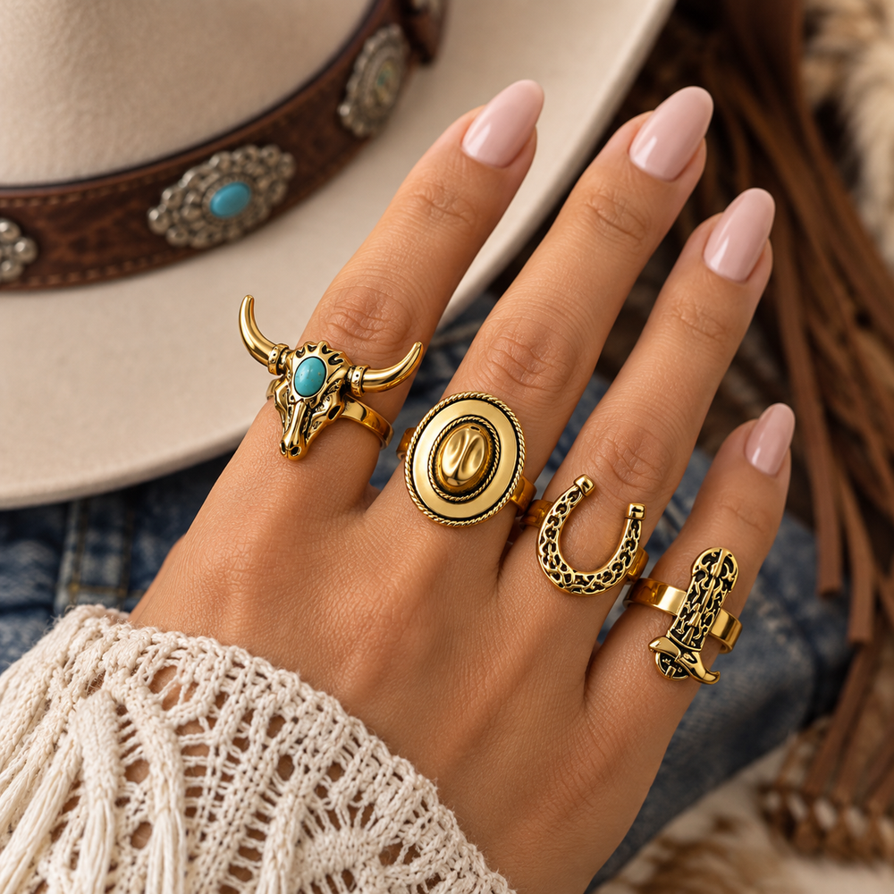 Cowboy Style Ring Set