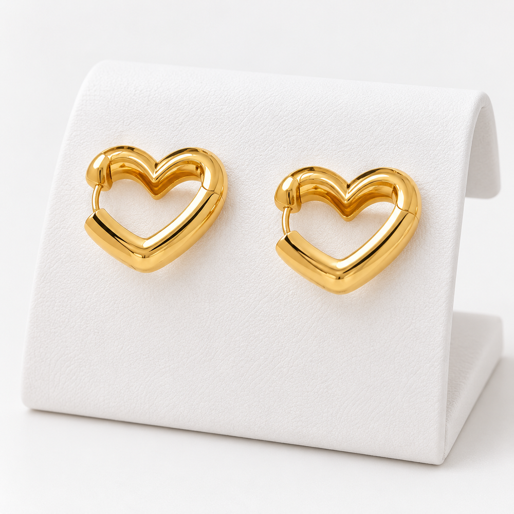K Gold Plated Heart Shaped Earrings