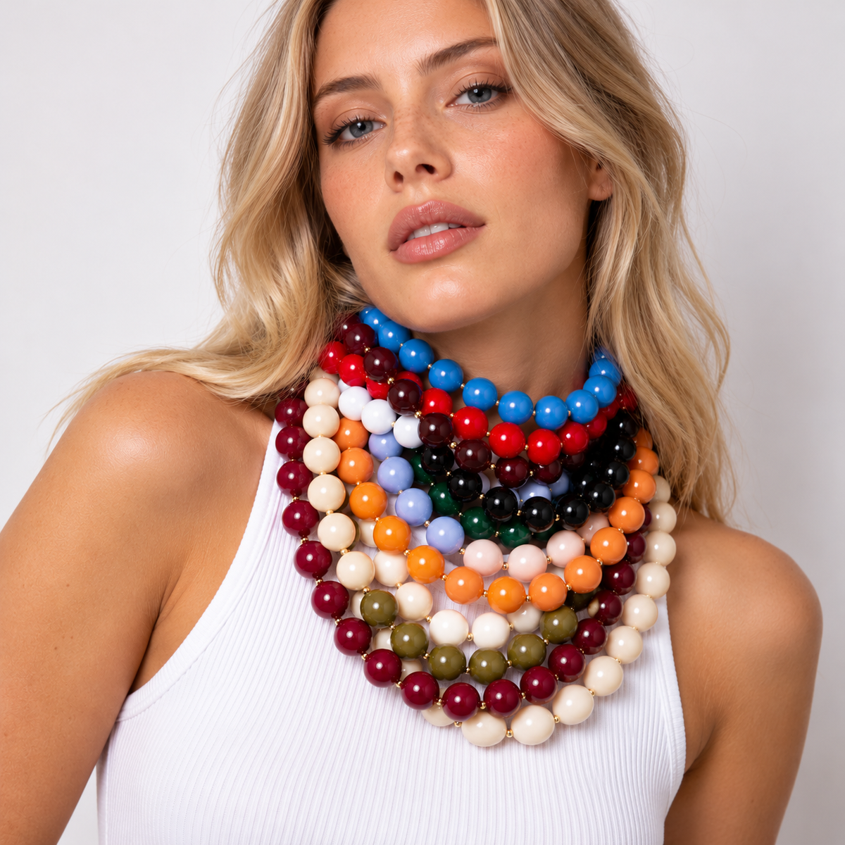 Bohemian Plastic Bead Necklace