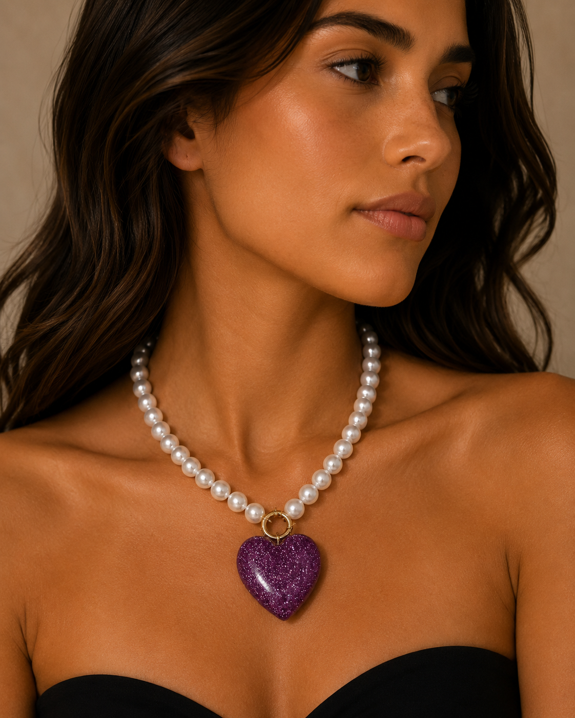 Elegant Heart Beaded Necklace