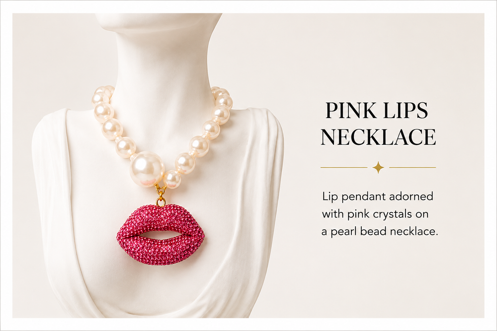 Pink Lips Necklace