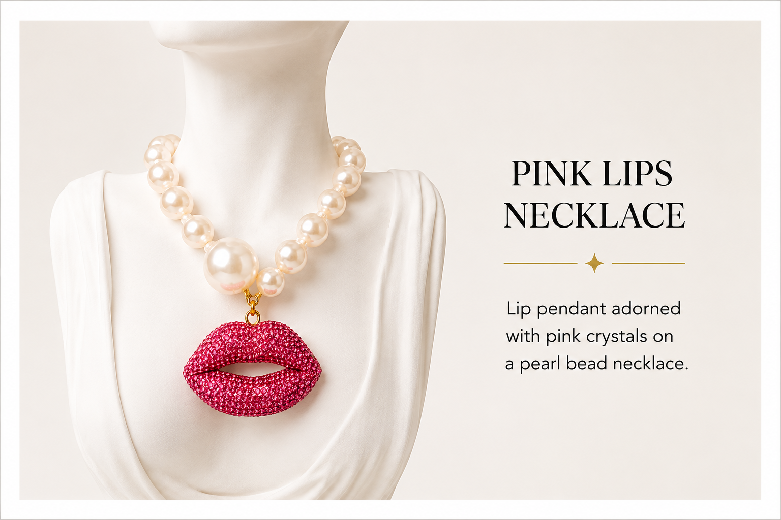 Pink Lips Necklace
