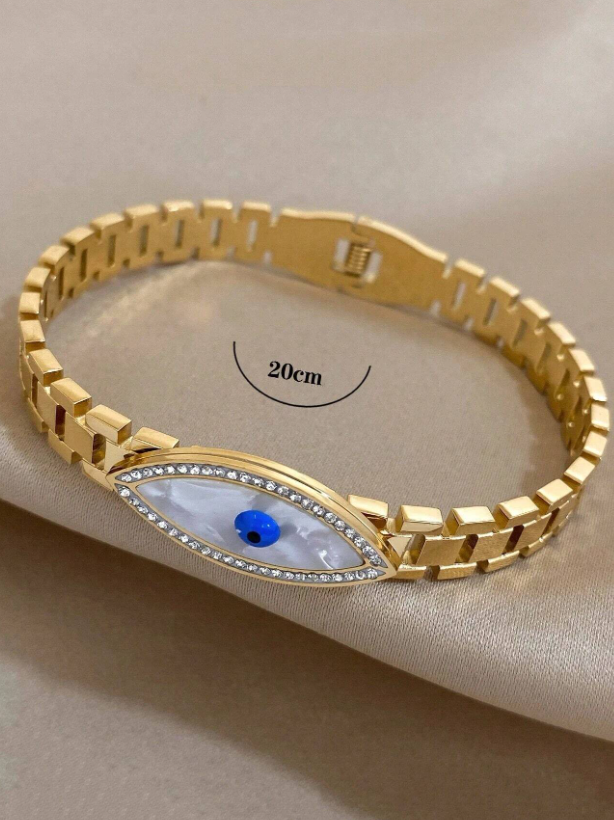 Gold-Tone Stainless Steel Eye Bracelet