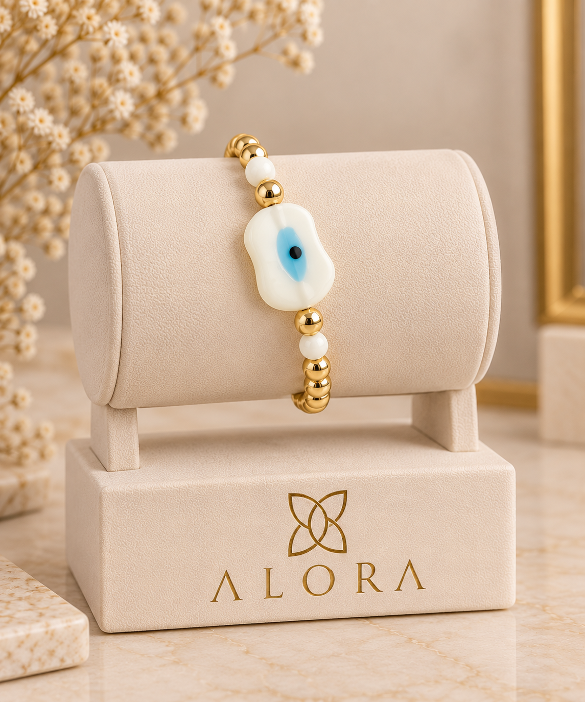 Eye 18K Gold-Plated Copper Glass Bracelet