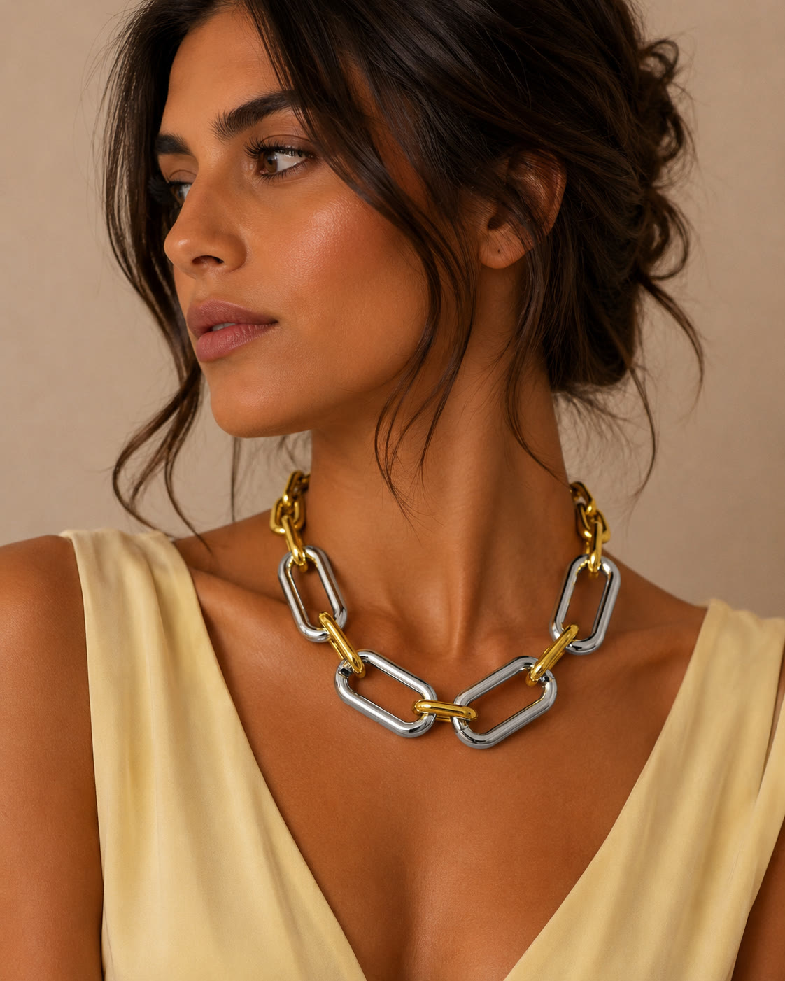 Two-tone chain necklace
