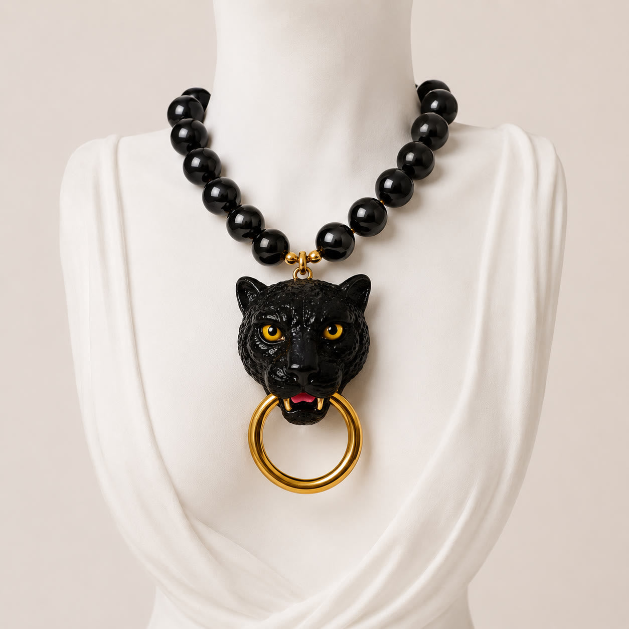 Black panther necklace